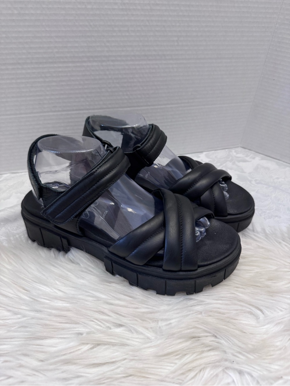 Fly London Jada854FLY Chunky Sandal Comfort Show Size 40 USA 9-9.5 Y2K Black